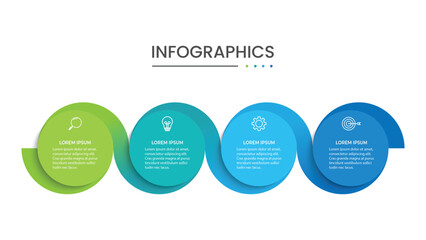 Business Infographic design template Vector with icons and 4 options or steps.