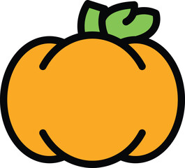 Canvas Print - Pumpkin vitamin icon. Outline pumpkin vitamin vector icon for web design isolated on white background color flat