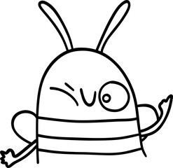 Sticker - Doodle winking bee