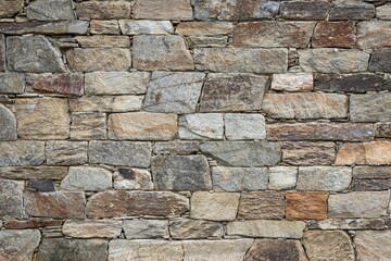 Canvas Print - Dry masonry Stone wall background texture