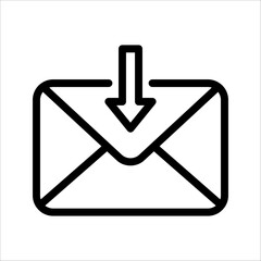 Poster - Outline of email icons on a white background. Open the pictogram envelope. Line letter symbol for website design, mobile app, ui. Vector illustration. eps10