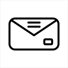 Poster - Outline of email icons on a white background. Open the pictogram envelope. Line letter symbol for website design, mobile app, ui. Vector illustration. eps10