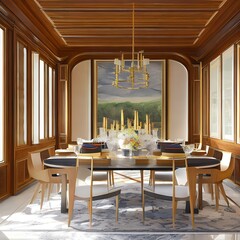 Wall Mural - A bright and airy dining room that feels like a vacation2, Generative AI