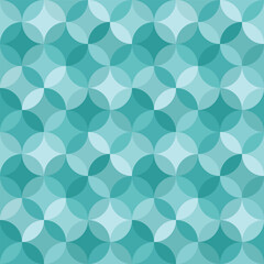 Wall Mural - Blue Geometric Circles Seamless Vector Repeat Pattern