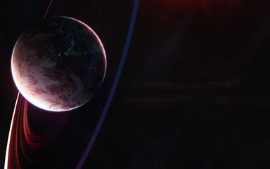 Wall Mural - Planet in deep space. Science fiction. Elements of this image furnished by NASA