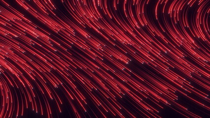 Wall Mural - futuristic stream of neon rays. particle trails background. communication and technology concept.