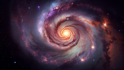 Wall Mural - A view from space to a galaxy and stars Ai generated image