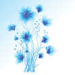 vector background with delicate blue flowers