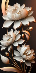 Wall Mural - Luxury Beautifull Flower Abstract. Digital AI Illustrations