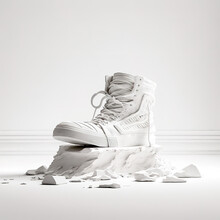 White Stone Statue Of A Sneaker