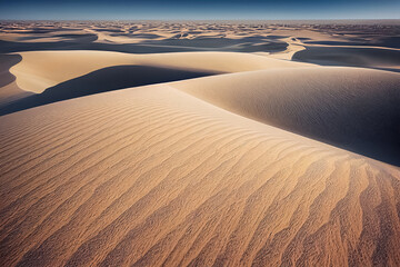 Wall Mural - background with realistic sand dunes. dry hot climate, arid environment concept. generative ai