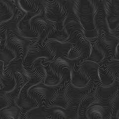 Wall Mural - Black and white wavy lines. Seamless pattern