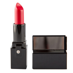 Wall Mural - Open lipstick in a black case on a white background