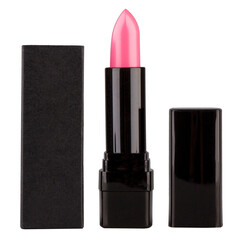 Wall Mural - Open lipstick in a black case on a white background