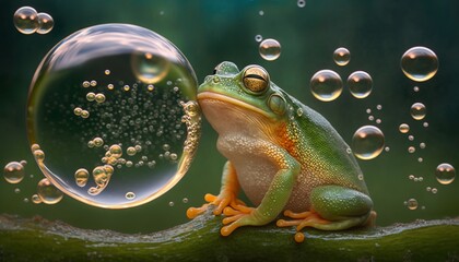 Poster - animal assambled with bubbles