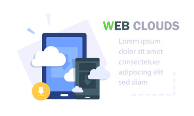 Wall Mural - cloud computing technology. hosting, network management