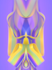 Aufkleber - Magic waves of fabric in the wind abstract digital illustration. 3d rendering modern background