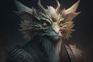 Wall Mural - fabeasts: a journey through a realm of anthropomorphized fauna generative ai