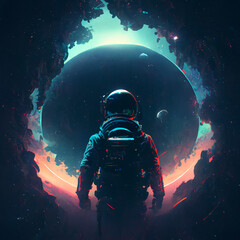 Wall Mural - astronaut in space