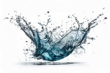 Sticker - Isolated water splash on a white background. Generative AI