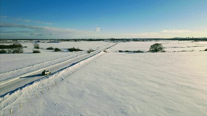 Wall Mural - snow covered road