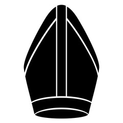 papal tiara. religious catholic symbol. black and white silhouette.