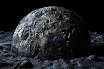 Wall Mural - satellite's exterior. deep space rocky white planet with craters. lovely abstract backdrop. generati