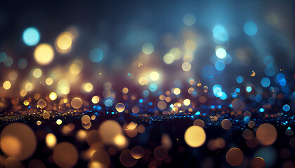 sparkling blue and gold background