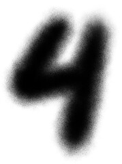 Poster - Number 4 in Spray brush paint particle for element