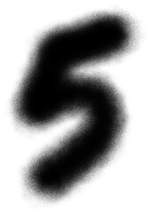 Poster - Number 5 in Spray brush paint particle for element