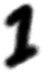 Poster - Number 1 in Spray brush paint particle for element
