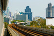 BTS Sky Train is running in downtown of Bangkok. Sky train is fastest transport mode in Bangkok
