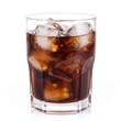 © Tuyres - Soda drink in a glass with ice. Cola and ice cubes. Isolated on white background. Generative AI illustration.