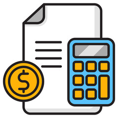 Canvas Print - Accounting icon in colorful style isolated on transparent background