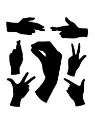 Sticker - hand sign and symbol black silhouette