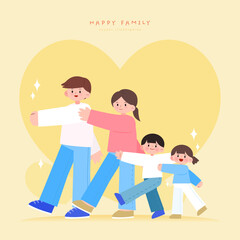 Wall Mural - Family Month Happy Family Character Illustration
