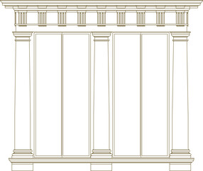 Wall Mural - Vector illustration sketch of classical greek roman column gate