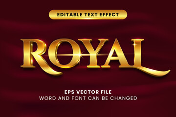 Poster - Luxury royal golden vector text effect with maroon background