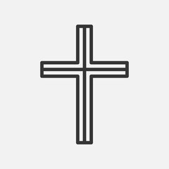 Abstract cross line icon. Christian or catholic symbol of church. Jesus Christ, holy Easter holiday. Vector illustration