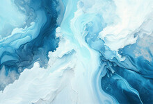 Blue Abstract Background, Marble Texture, Watercolor, Generative AI