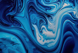 Fototapeta Konie - Blue abstract background, Marble texture, Watercolor, Generative AI