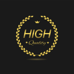 Wall Mural - high quality golden laurel wreath vector label
