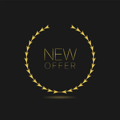 Wall Mural - new offer golden laurel wreath label
