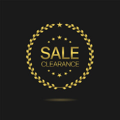 Wall Mural - sale clearance golden laurel wreath vector label