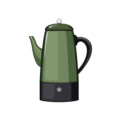 Sticker - pot percolator pot coffee cartoon vector illustration