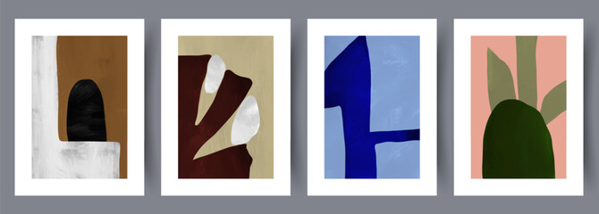 Wall Mural - abstract postmodernism simple fantasy wall art print. printable minimal abstract poster. wall artwor