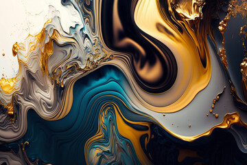 beautiful mesmerizing gold golden abstract fluid background wallpaper texture. yellow liquid gold mo