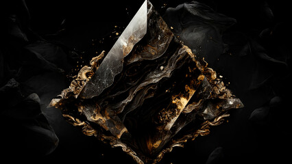 Wall Mural - Black and Gold Luxury Background. generative ai