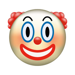 Poster - Circus clown emoji. Emoticon with red nose, funny face