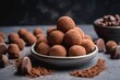 © Seidl AI Agency - Luxurious Chocolate Truffles, Dark Brown, created with Generative AI technology